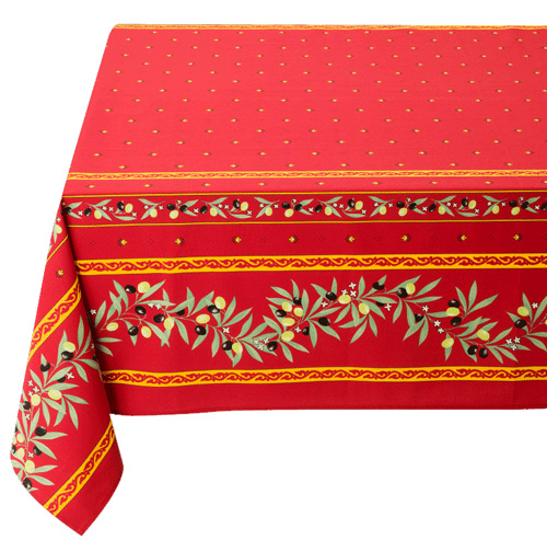 French tablecloth coated or cotton Ramatuelle bordeaux